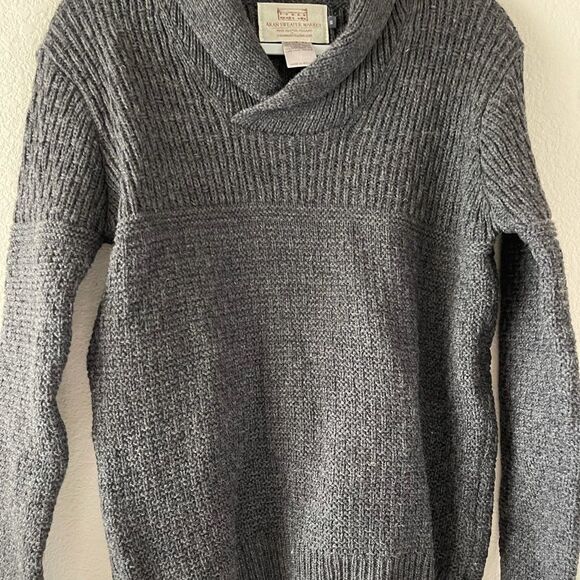 Irish Aran sweater market virgin wool sweater - Picture 3 of 5